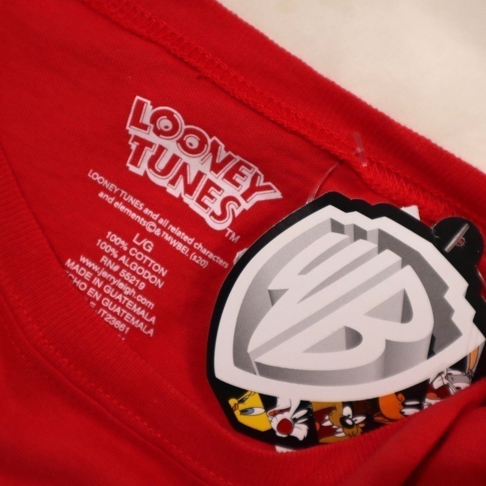 Looney Tunes Red Sweatshirt Long Sleeve Large - Picture 4 of 5